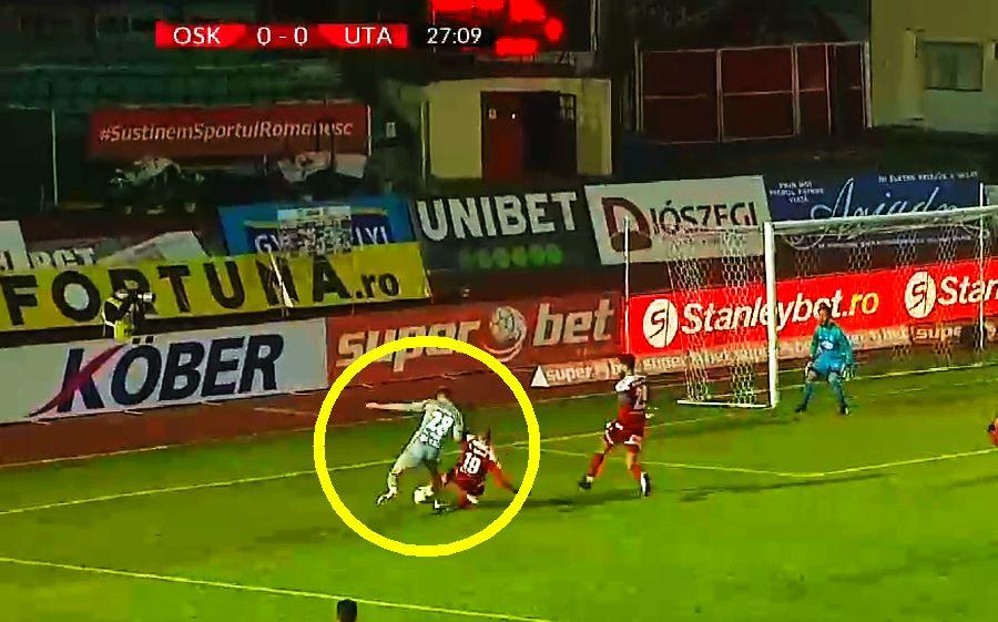 FOTO: Captură TV @Digi Sport 1 VIDEO+FOTO Sepsi și UTA au cerut câte un penalty în prima repriză! Deciziile luate de Horia Mladinovici