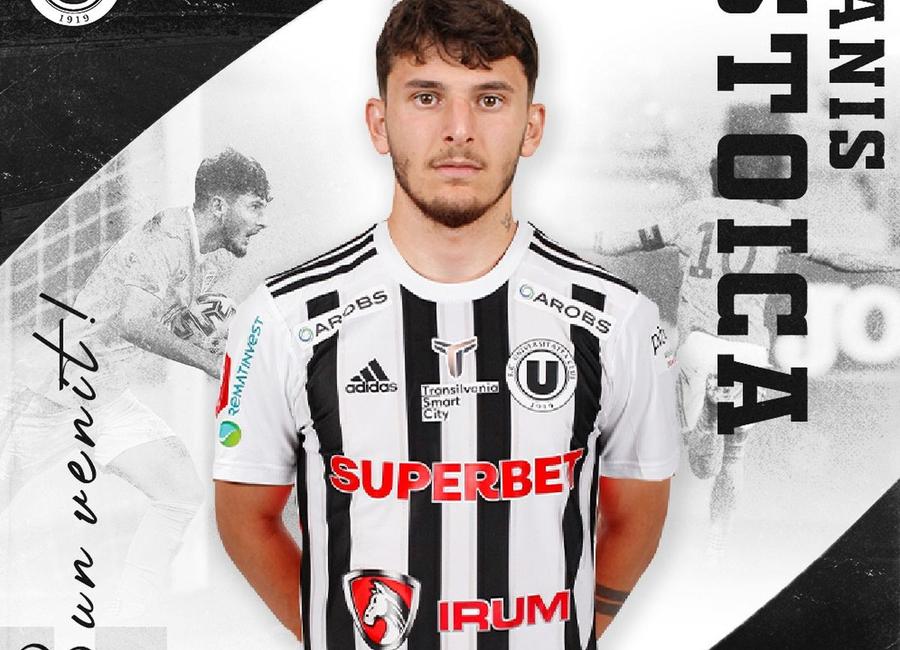 Ianis Stoica a fost prezentat oficial de „U” / Sursă foto: Facebook@ Universitatea Cluj Fotbalistul lui FCSB, prezentat la alt club din Superligă: „Bun venit în familia Universității!