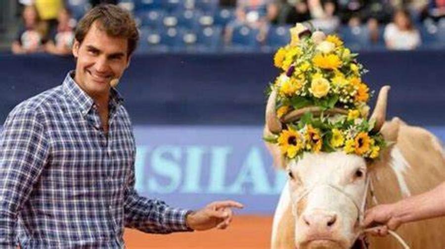 Roger Federer și Juliette în 2003 Premiu inedit la o etapă de Cupă Mondială de schi alpin » Jasmine Flury a primit un vițel după ce s-a impus în proba de coborâre