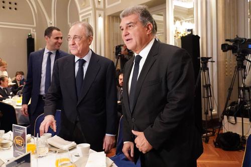 Florentino Perez (stânga) și Joan Laporta, președinții de la Real Madrid și Barcelona Foto: Imago
