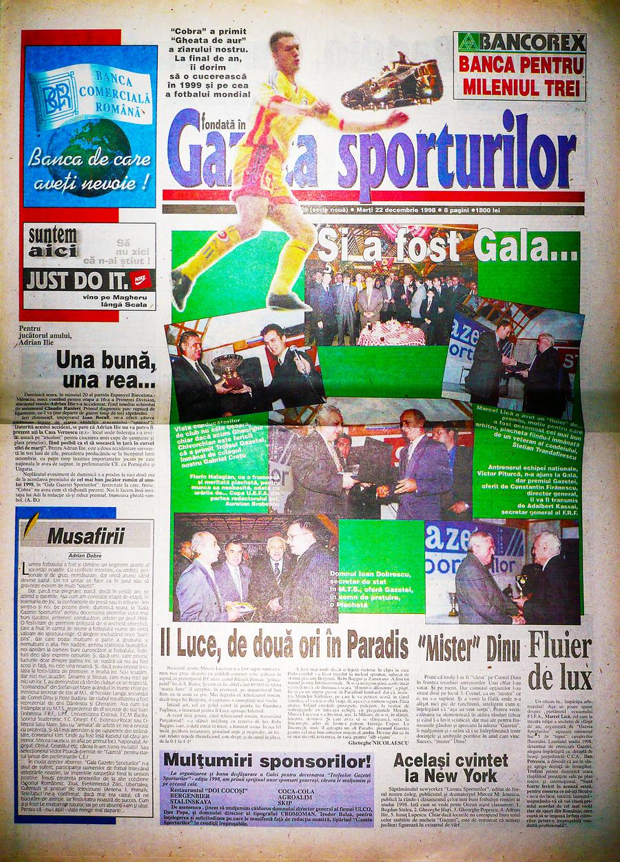 foto: arhivă Gazeta Sporturilor Câteva ore până la Superlativele GSP » Marele Adrian Ilie votează Fotbalistul și Antrenorul Anului