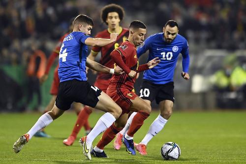 Mattias Kait (numărul 4), într-un duel Estonia - Belgia / FOTO: Imago-Images