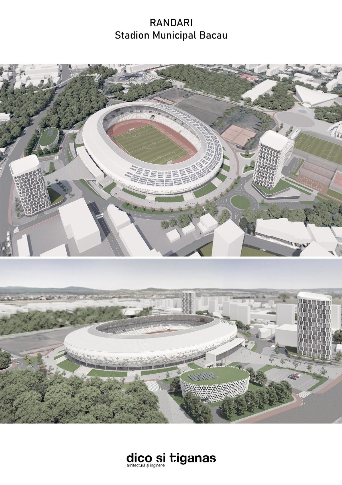 Proiect stadion Bacău - desene