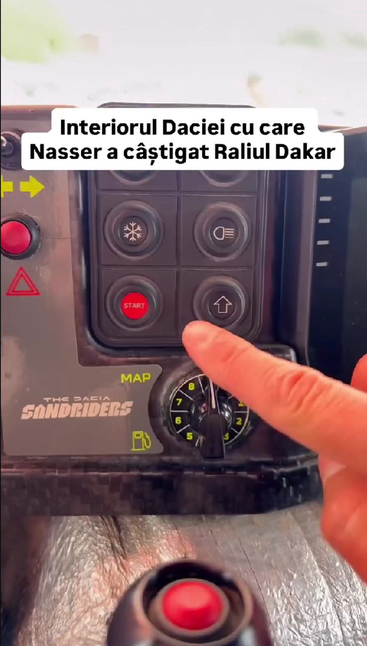 Cum arată interiorul Daciei care a scris istorie la Dakar // Capturi FOTO: Facebook - @Bogdan Mirica