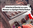 Cum arată interiorul Daciei care a scris istorie la Dakar // Capturi FOTO: Facebook - @Bogdan Mirica