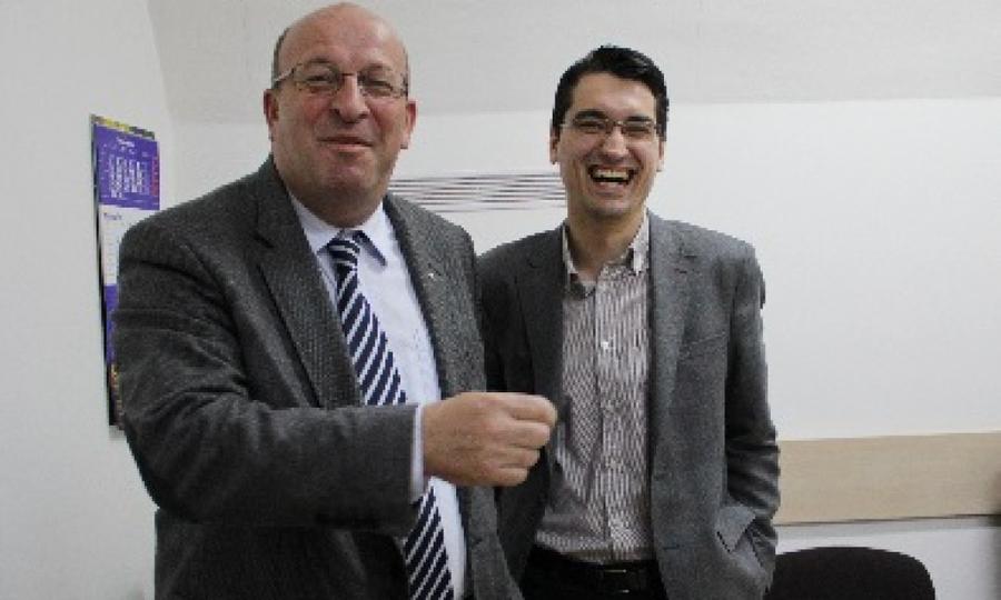 Patrițiu Abrudan și Răzvan Burleanu pe vremea când nu ajunseseră încă inamici publici. Atac total la adresa lui Vassaras: „Mi-a schimbat delegările la opt meciuri dintr-o etapă. Nu sunt o marionetă!” + Dezvăluiri despre Deaconu: „A promovat numai peste gard”