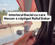 Cum arată interiorul Daciei care a scris istorie la Dakar // Capturi FOTO: Facebook - @Bogdan Mirica