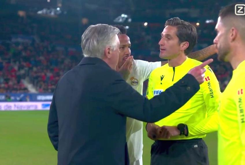 Carlo Ancelotti, antrenorul lui Real Madrid, a avut un acces de furie la adresa arbitrului Munuera Montero, în timpul meciului cu Osasuna.