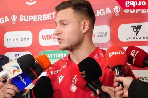 Dinamo - Oțelul 3-1. Dennis Politic, extrema stânga a „câinilor”, a vorbit la finalul meciului despre accidentarea suferită în repriza a doua.