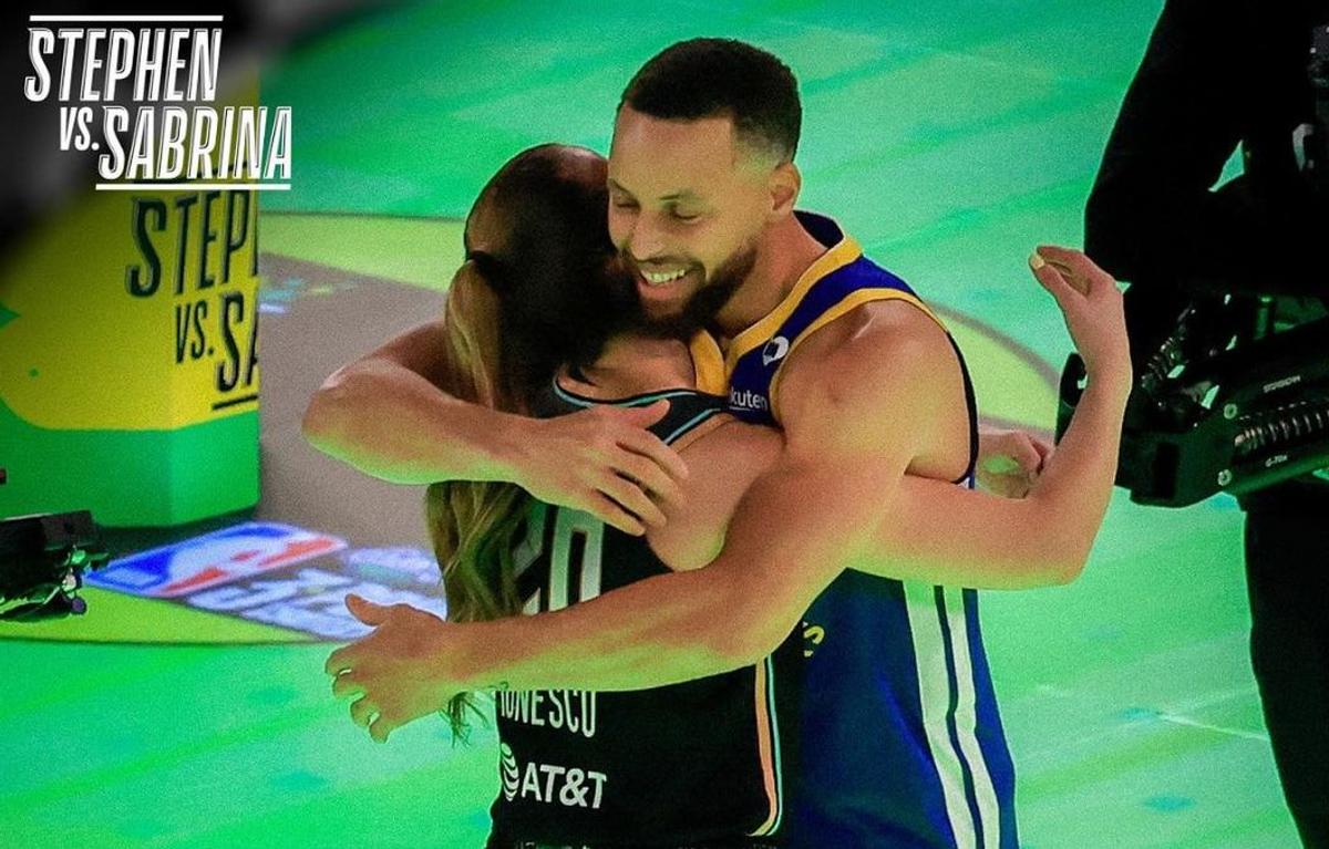 Sabrina Ionescu l-a înfruntat pe Steph Curry la All Star Game! Ce s-a întâmplat la duelul istoric