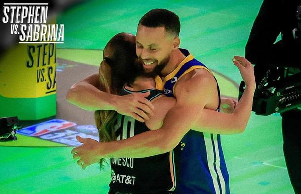 Sabrina Ionescu l-a înfruntat pe Steph Curry la All Star Game! Ce s-a întâmplat la duelul istoric