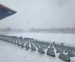 Stadionul din Galați, plin de nămeți pe 18 februarie 2026 / Foto: Facebook Oțelul Galați