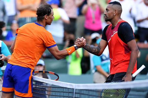 Kyrgios și Nadal, la finalul meciului de la Indian Wells / Sursă foto: Imago Images