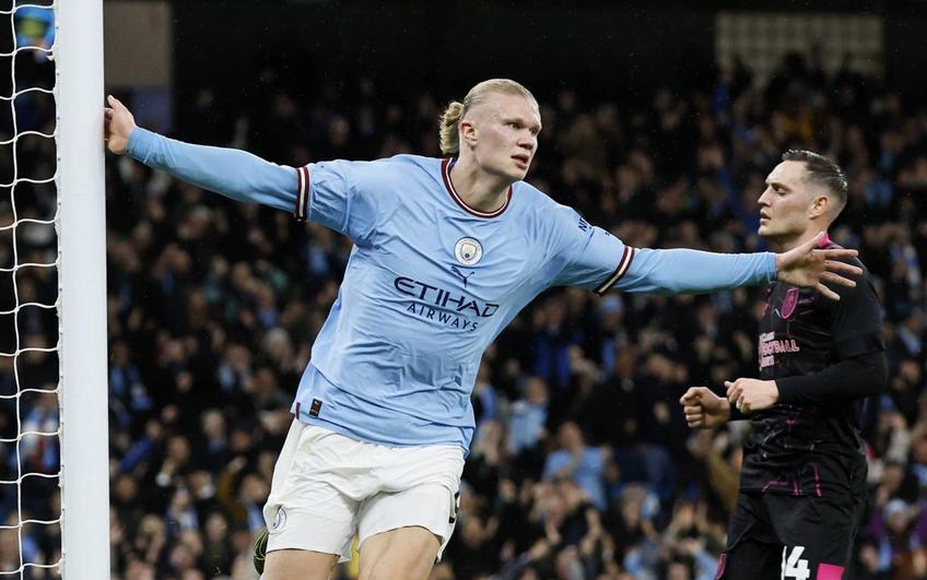 Haaland a reușit un hattrick în victoria lui Manchester City cu Burnley, scor 6-0, în sferturile Cupei Angliei. Foto: Imago