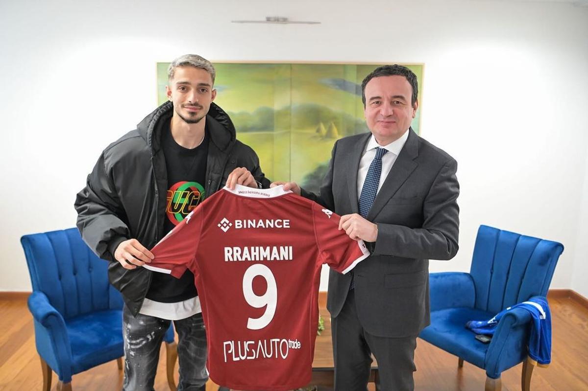 Albion Rrahmani s-a întâlnit cu premierul din Kosovo: „Atacantul preferat al întregului campionat românesc”