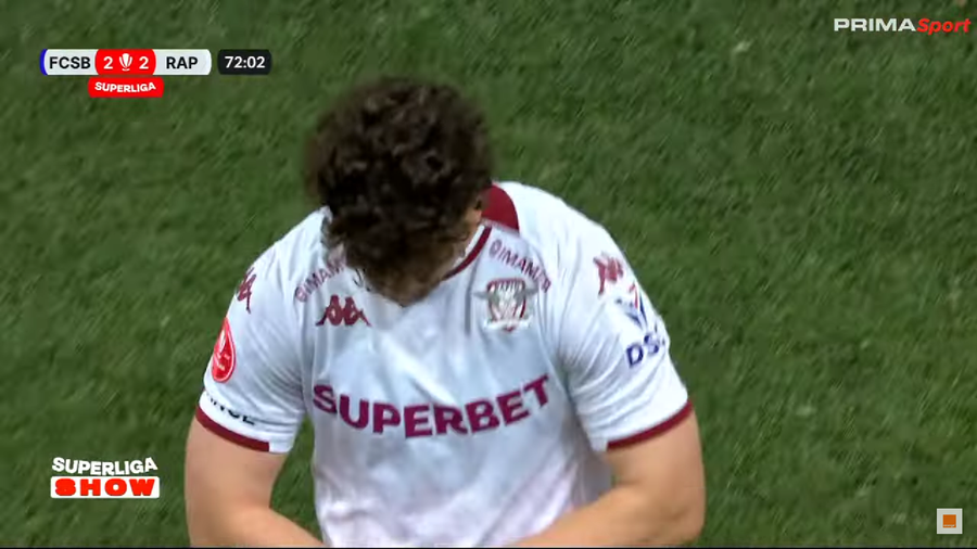 Momentul în care Panduru l-a remarcat pe Borza, foto: captură Prima Sport Panduru, mirat când a văzut transformarea fizică a fotbalistului din Superliga: „Micul Ronnie Coleman, fii atent aici!”
