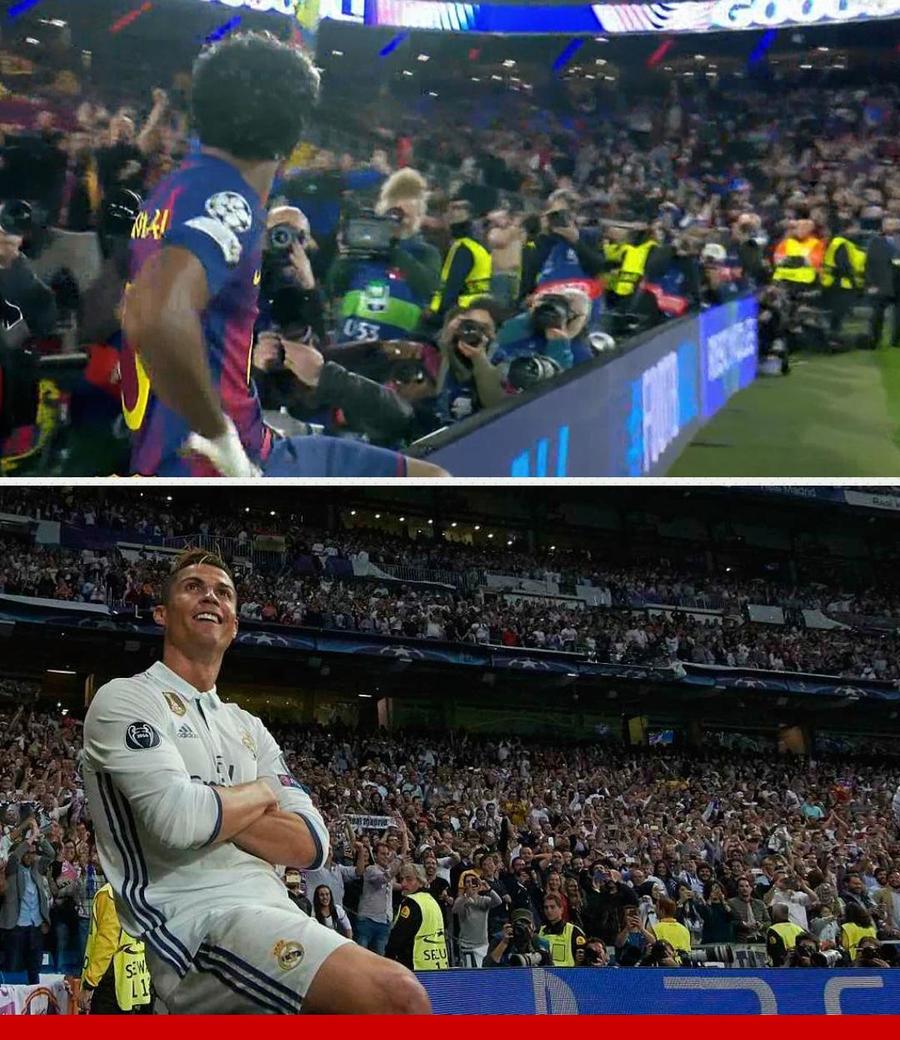 Lamine Yamal a celebrat în stilul lui Cristiano Ronaldo / Foto: Marca Lamine Yamal l-a imitat pe „dușmanul” Cristiano Ronaldo, după al zecelea gol în Liga Campionilor