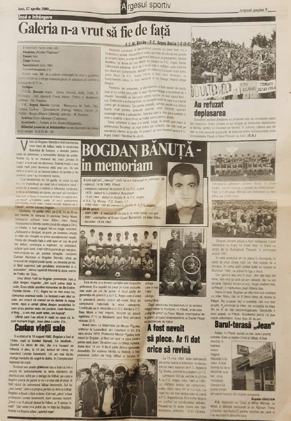 Bogdan Bănuță - fotografii din arhiva personală + cronici din ziarul Sportul