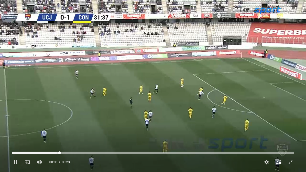 Gafă incredibilă în U Cluj - Chiajna! Gol marcat de la 40 de metri