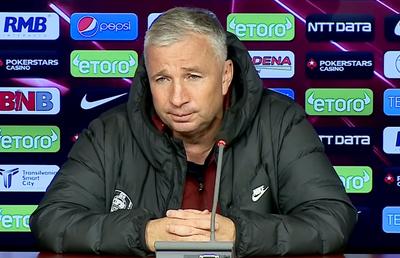 Dan Petrescu a continuat războiul cu arbitrii la conferință: „Dacă beneficiem vreodată de cartonaș roșu la un meci în deplasare, mă las de antrenorat!”