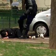 Imagini de o violență extremă au fost surprinse de reporterii GSP în apropierea stadionului din Ghencea
