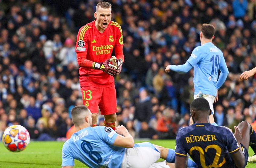 Lunin în Manchester City - Real Madrid, foto: Imago
