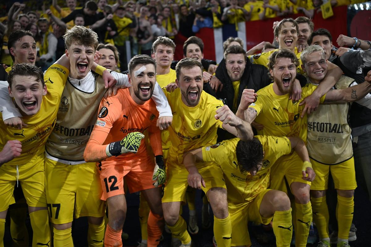 Imagini de bucurie, Bodo Glimt la finalul meciului cu Lazio