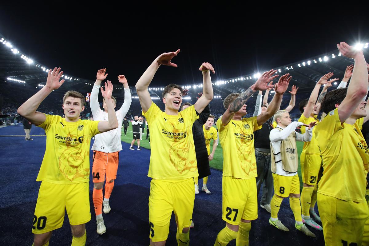 Imagini de bucurie, Bodo Glimt la finalul meciului cu Lazio