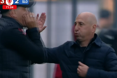 Robert Ilyeș, epuizat de evenimentele din meciul cu Unirea Slobozia / foto: captură Prima Sport