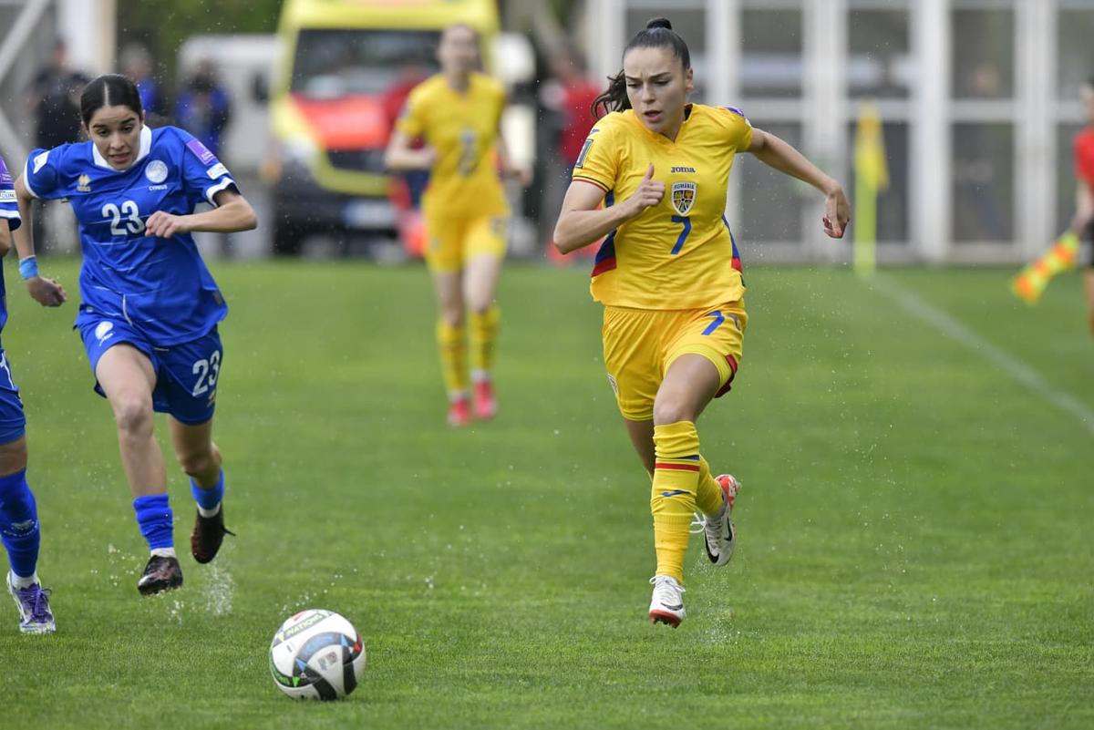 Meciul de fotbal feminin România - Cipru, imagini din repriza 2