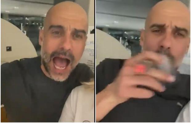 Pep Guardiola, dezlănțuit la petrecerea de titlu a lui Manchester City » Imagini inedite cu antrenorul spaniol