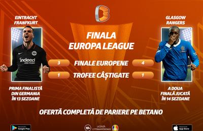 Eintracht Frankfurt - Glasgow Rangers, duel istoric la Sevilla! Ce putem paria pe finala Europa League?