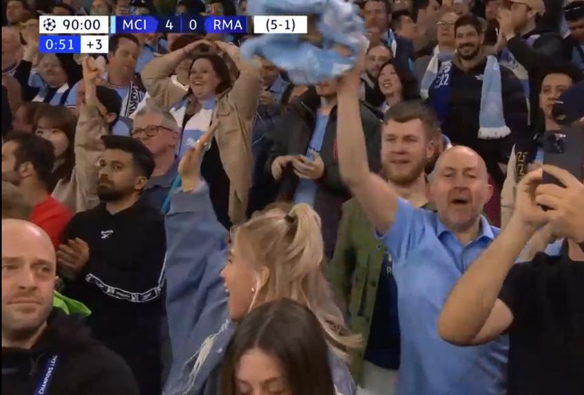 Cântăreața Corina Bud (43 de ani) a fost prezentă pe Etihad și a sărbătorit calificarea lui Manchester City în finala Ligii Campionilor, victoria cu 4-0 la returul cu Real Madrid.