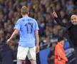 Moment încins în timpul meciului Manchester City - Real Madrid 4-0. De Bruyne, mijlocașul oaspeților, a fost enervat de indicațiile lui Pep Guardiola, antrenorul său/ foto: Imago Images