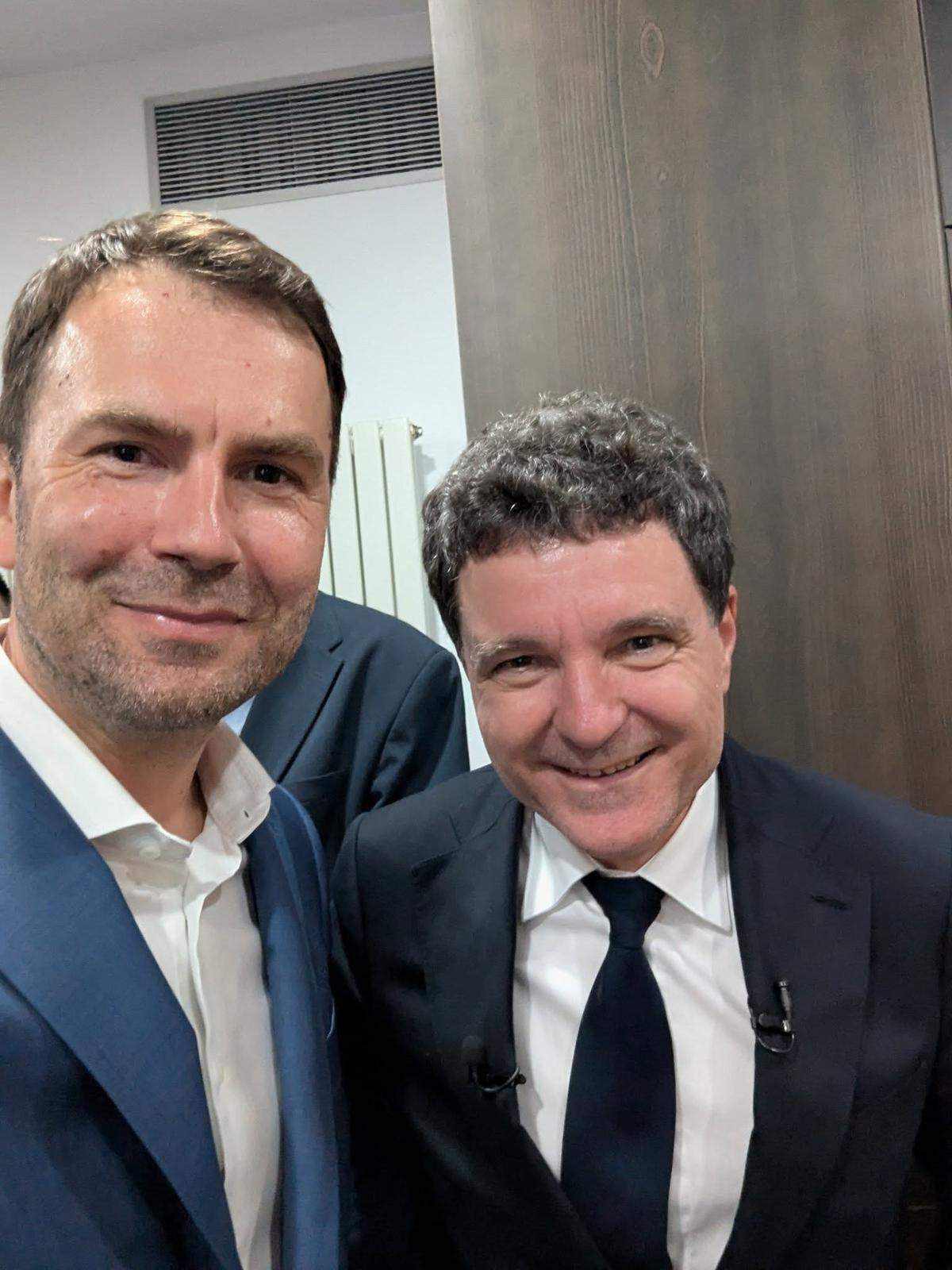 Primele imagini cu Nicușor Dan și George Simion, după apariția exit-poll-urilor