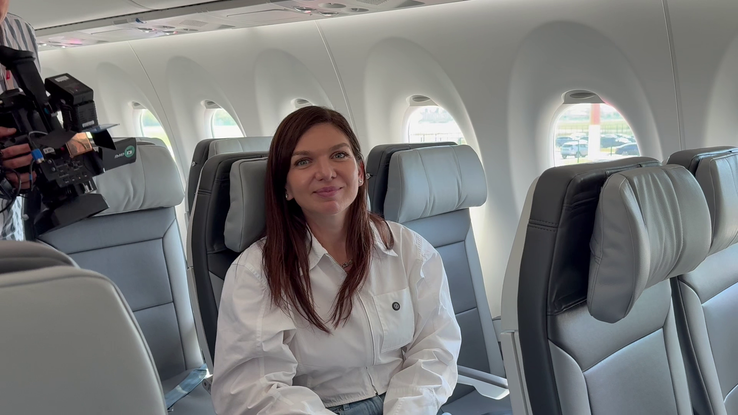 Simona Halep a devenit imaginea companiei aeriene AnimaWings. Foto: Andrei Crăițoiu (GSP.RO)