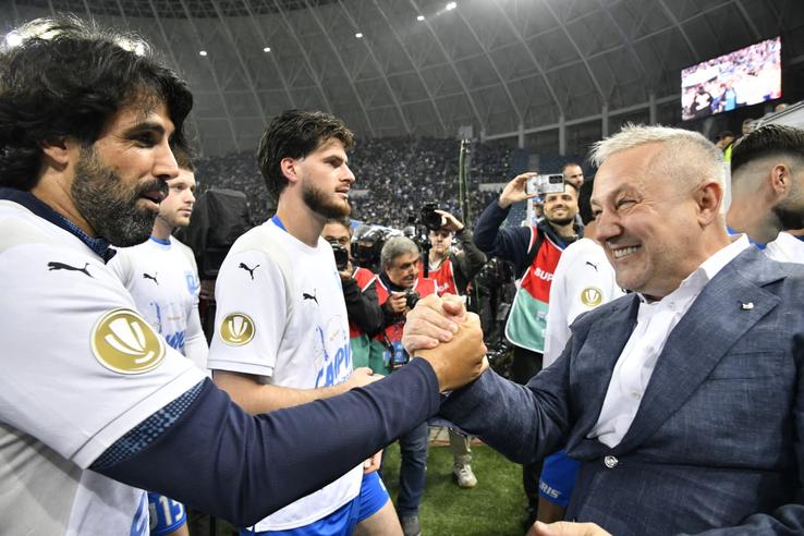 Filipe Coelho, Mihai Rotaru. Universitatea Craiova a câștigat titlul de campioană în Superligă. Foto: Cristi Preda (GSP.RO)