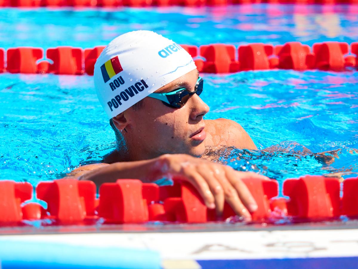 David Popovici s-a calificat în semifinale cu cel mai bun timp la 100 m liber