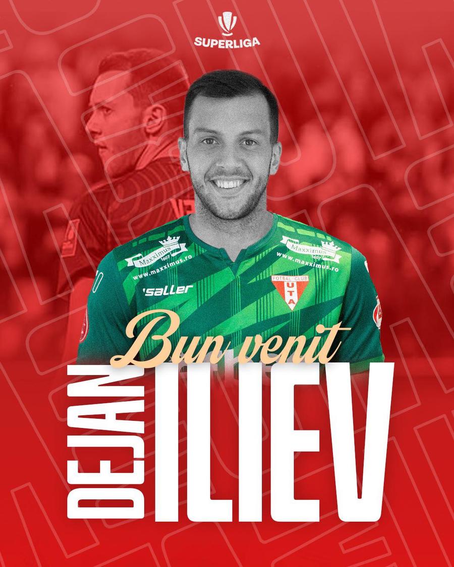 UTA Arad l-a prezentat pe Dejan Iliev UTA Arad a oficializat al 6-lea transfer al verii » Internaționalul nord-macedonean vine sub comanda lui Mircea Rednic