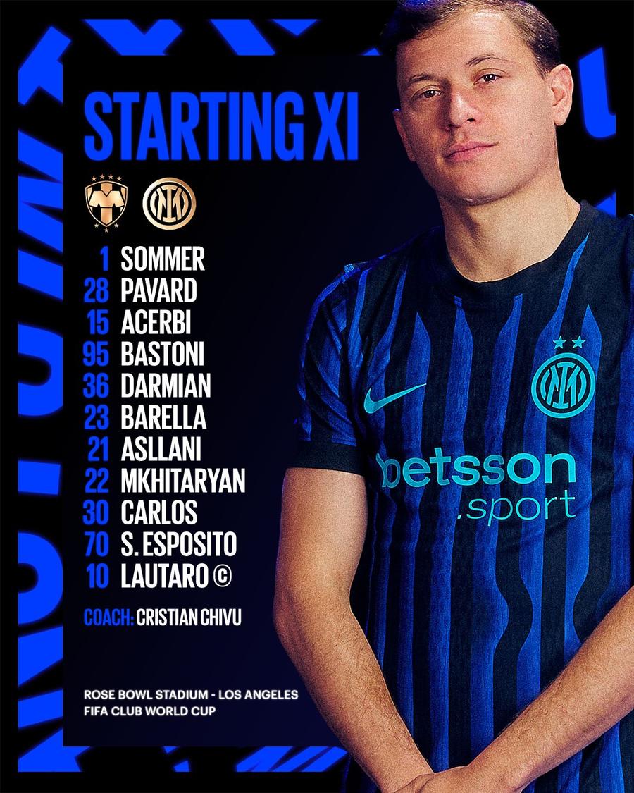 Primul „11” trimis de Cristi Chivu. FOTO: X Inter nu reușește să învingă la debutul lui Cristi Chivu » A revenit, dar nu a fost suficient în duelul cu Monterrey