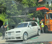 Rolls-Royce-ul lui Mirel Rădoi, ridicat de platformă în Capitală // Captură: TikTok @lucyskkrr