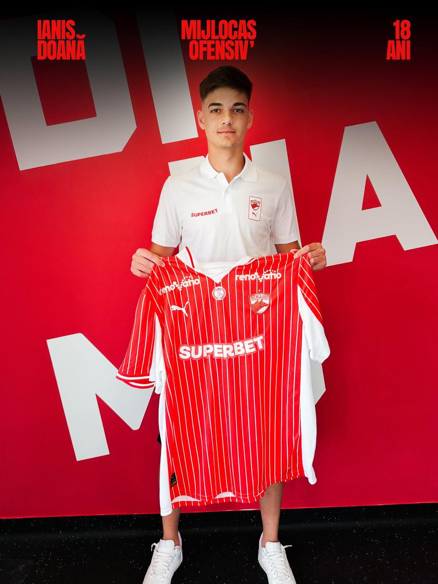 Ianis Doană, noul transfer de la Dinamo // Sursă foto: Facebook @Dinamo Bucuresti Dinamo și-a prezentat primele 3 transferuri ale verii » Toți au semnat până în 2029