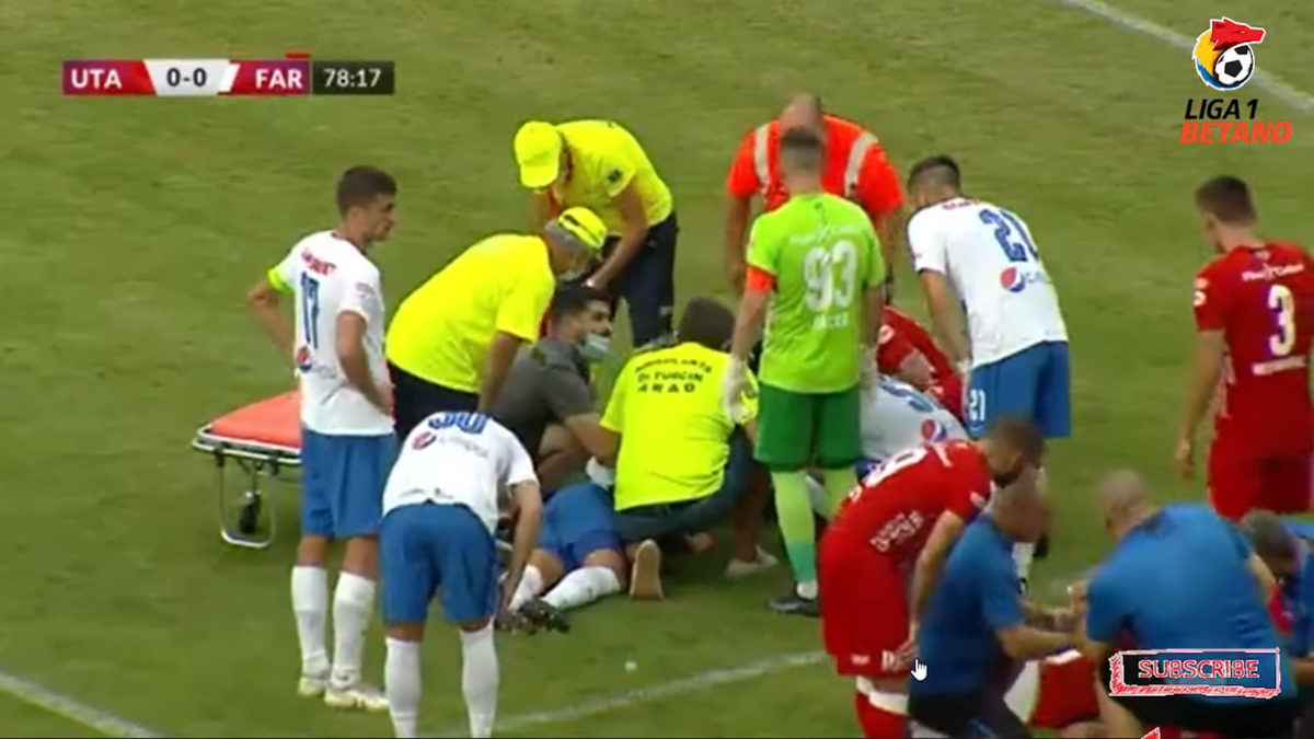 Momente de panică în UTA - Farul » Dănuleasa, inert după o ciocnire violentă! Și-a revenit la urcarea în ambulanță