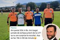Autodenunț sau glumă proastă? Patronul unui club învins cu 13-0 în Cupa României și-a anunțat prietenii pe Whatsapp: „Am pariat 50k. Așa se fac 15k în 90 de minute”
