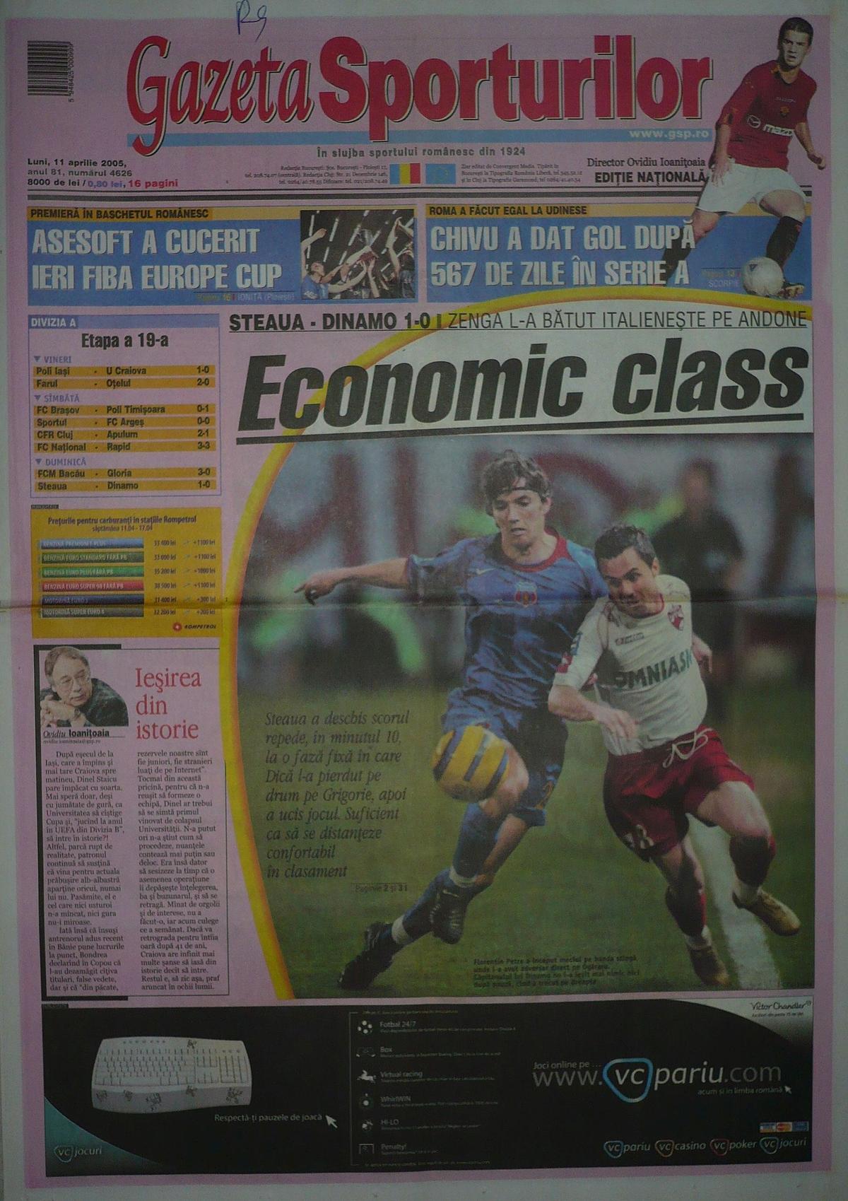 Cum arătau primele pagini din Gazeta Sporturilor de după derby-urile FCSB - Dinamo din Ghencea