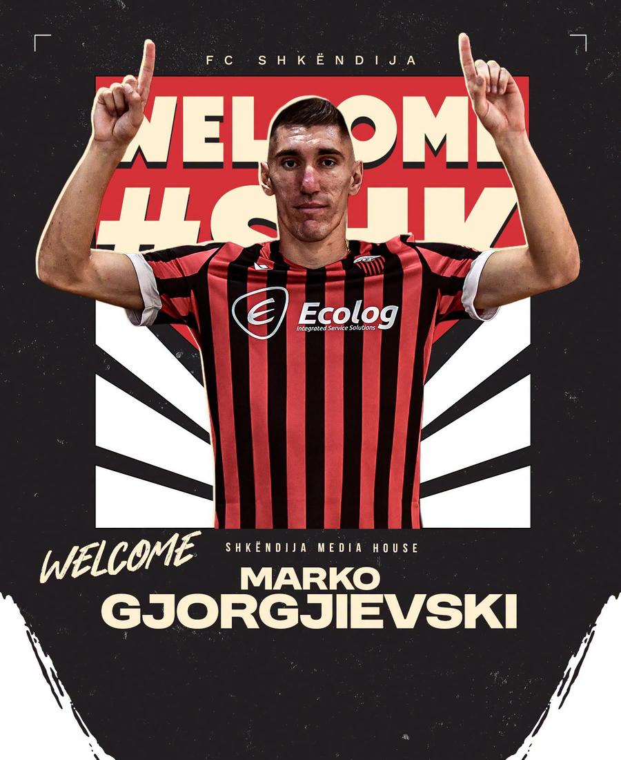 Marko Gjorgjievski, prezentat la Shkendija // foto: facebook @KF Shkendija Fostul atacant de la CFR Cluj și Hermannstadt, prezentat la „coșmarul” lui FCSB