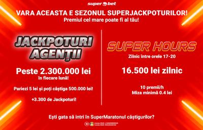 Superbet plătește peste 2.3000.000 de lei în jackpoturi lunare, la aparatele din toate agențiile sale! Află totul despre noile premii SuperHours și vezi cât a crescut X Jackpot!