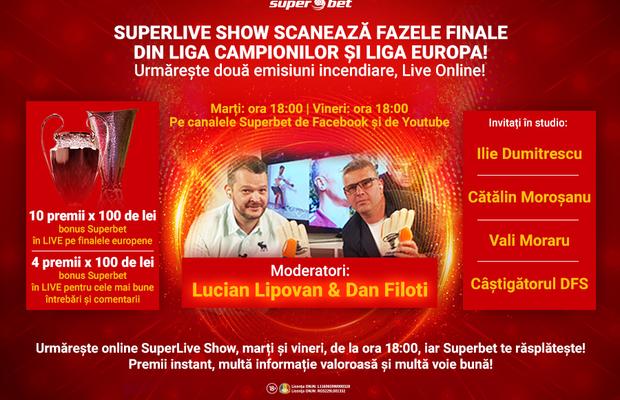 SuperLive Show revine! Câștigă super premii urmărind emisiunea ta sportivă preferată din online!