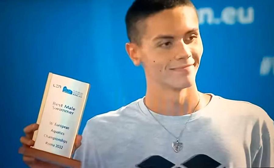 Premiul primit de David Popovici pentru cele două medalii de aur de la Europene: „Evoluțiile lui nu puteau trece neobservate”