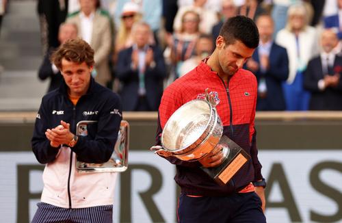 Casper Ruud și Novak Djokovic / FOTO: GettyImages